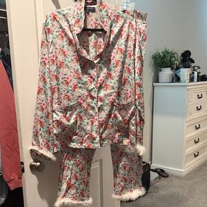 Simply Southern Christmas Pajama Set with White fur Trim